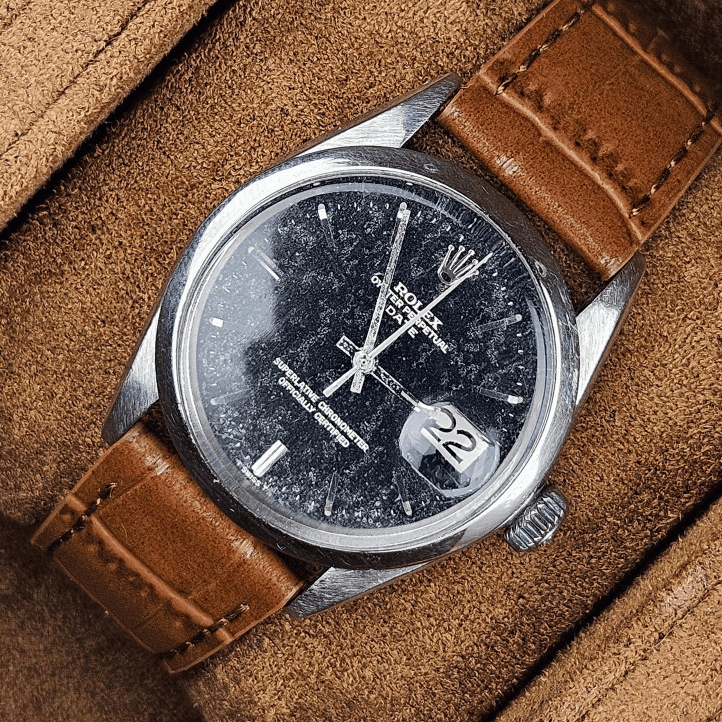 Triple Crocodile Leather Watch Case
