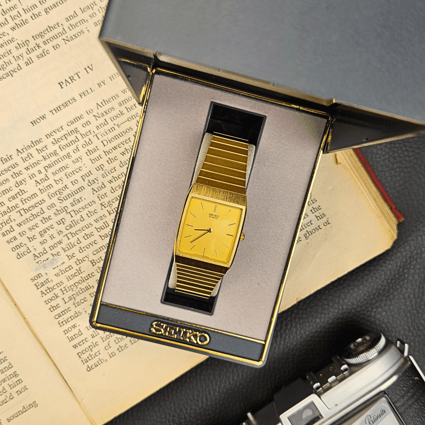 Seiko Tank Quartz – Gold Plated - Integrated Bracelet – Original Box
