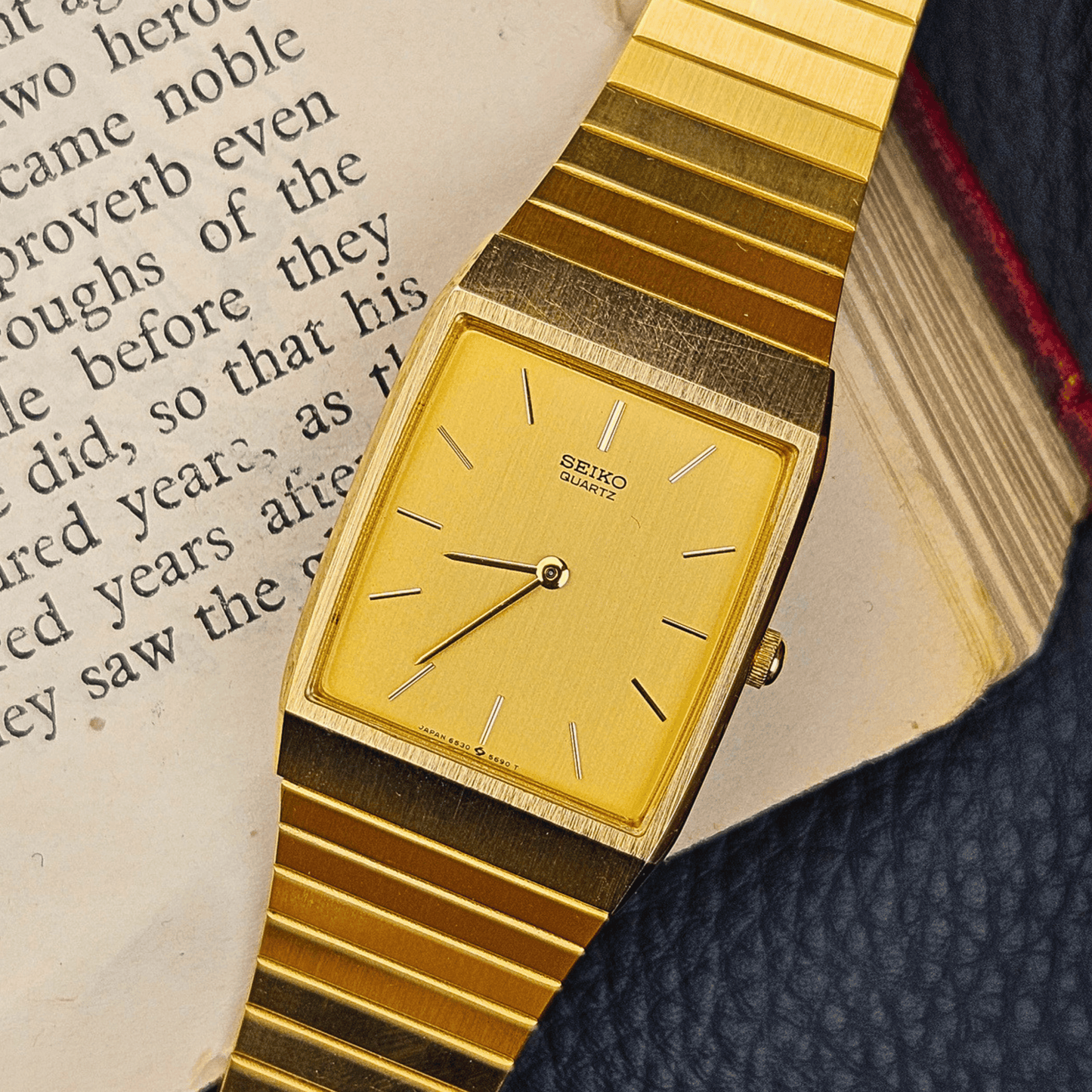 Seiko Tank Quartz – Gold Plated - Integrated Bracelet – Original Box
