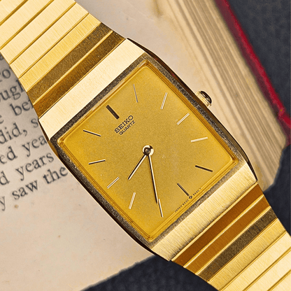 Seiko Tank Quartz – Gold Plated - Integrated Bracelet – Original Box