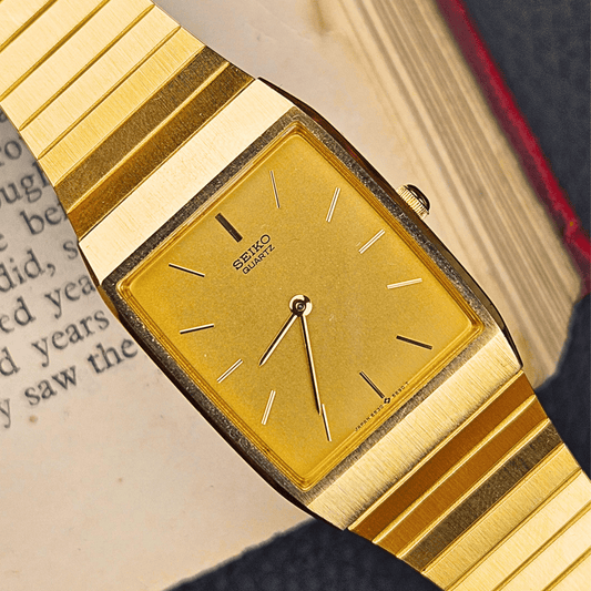 Seiko Tank Quartz – Gold Plated - Integrated Bracelet – Original Box