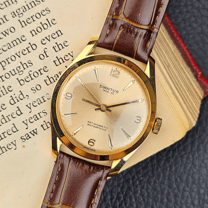 Diantus Mod. 30 – Manual Wind – Champagne Sunburst Dial – Rose Gold Plated