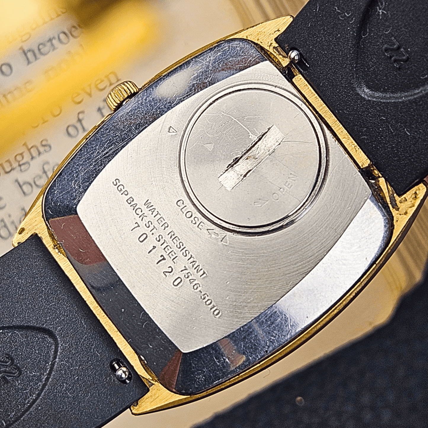 Seiko Quartz Day-Date –Textured Gold Dial – CTS Rubber Strap