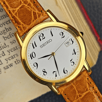 Seiko Breguet Quartz - Gold Plated - White Dial - Box & Tags