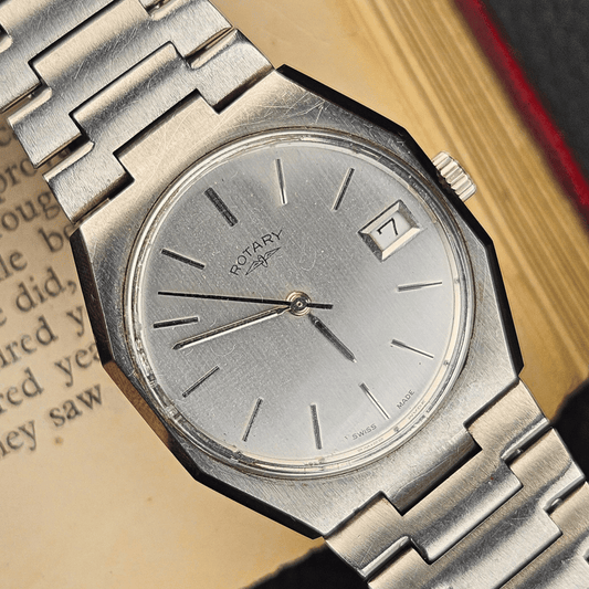 Rotary Manual Wind – Integrated Bracelet – Silver Sunburst Dial