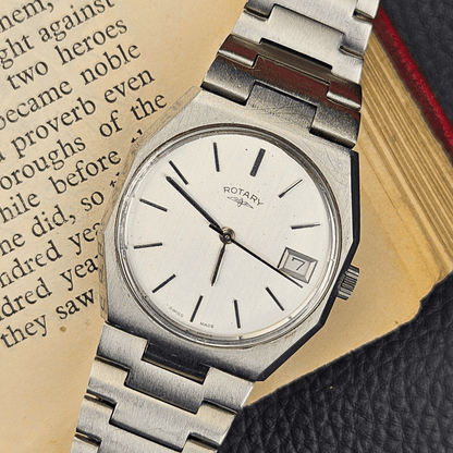 Rotary Manual Wind – Integrated Bracelet – Silver Sunburst Dial